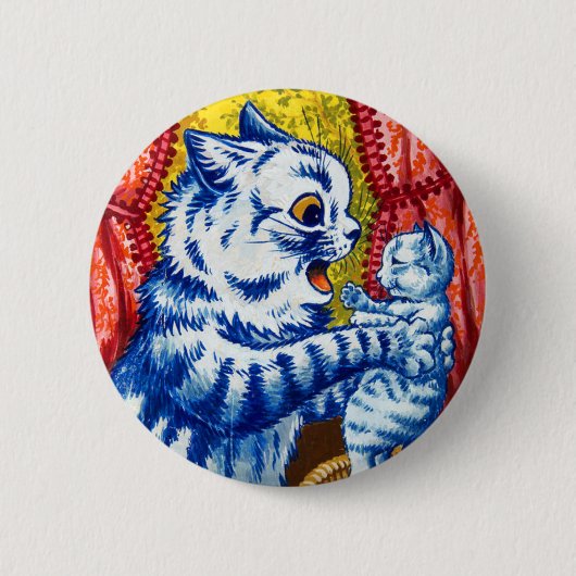 Cat en her Kittens Ronde Button 5,7 Cm (Voorkant)