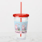 Cat en Mouse Happy Hanukkah Acryl Drinkbeker (Rechts)