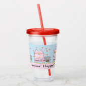 Cat en Mouse Happy Hanukkah Acryl Drinkbeker (Links)