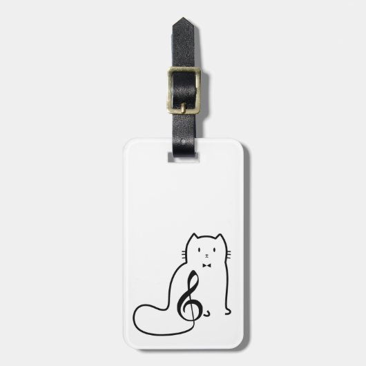 CAT- EN MUZIEKOPMERKING BAGAGELABEL (Voorkant verticaal)