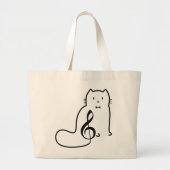 CAT- EN MUZIEKOPMERKING GROTE TOTE BAG (Voorkant)