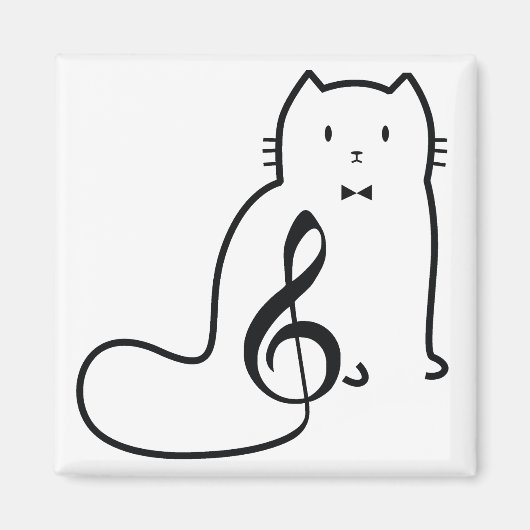 CAT- EN MUZIEKOPMERKING MAGNEET (Voorkant)