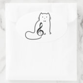 CAT- EN MUZIEKOPMERKING OVALE STICKER (Tas)
