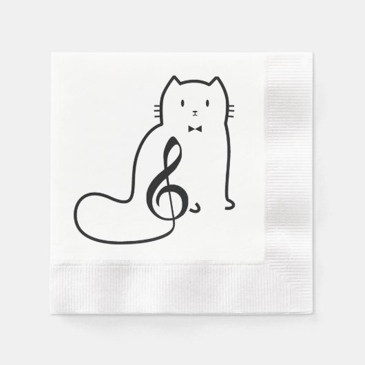 CAT- EN MUZIEKOPMERKING SERVETTEN (Voorkant)