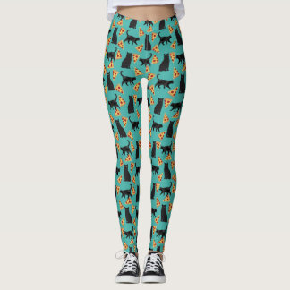 Cat en pizza grappig patroon leggings