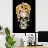 Cat en schedel poster (Thuiskantoor)