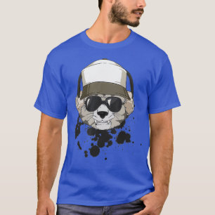 Cat en Splattered Ink DJ Muziek T-shirt