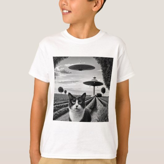 Cat en UFO T-shirt (Voorkant)