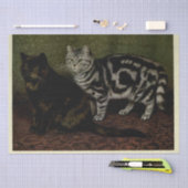Cat Ephemera Decoupage Tortoiseshell Zilveren Tabb Tissuepapier (Craft)