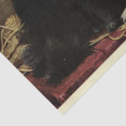 Cat Ephemera Decoupage Zwart Wit Perzen Tissuepapier (Detail)