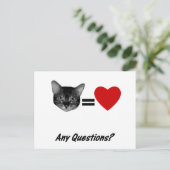 Cat Equals Love Briefkaart (Staand voorkant)