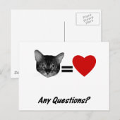 Cat Equals Love Briefkaart (Voorkant / Achterkant)