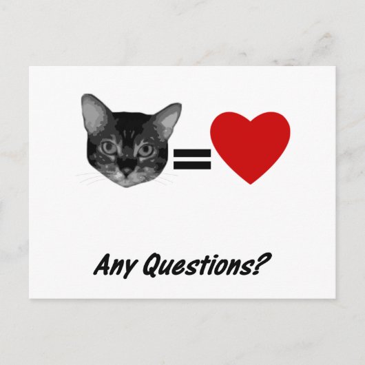 Cat Equals Love Briefkaart (Voorkant)