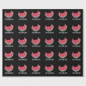 Cat-ermelon Funny Cat Watermelon Pun Dark BG Cadeaupapier (Vlak)