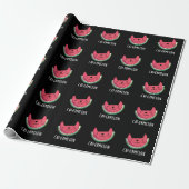 Cat-ermelon Funny Cat Watermelon Pun Dark BG Cadeaupapier (Uitgerold)