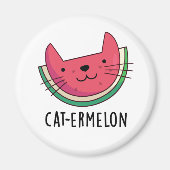 Cat-ermelon Funny Cat Watermelon Pun Magneet (Voorkant)