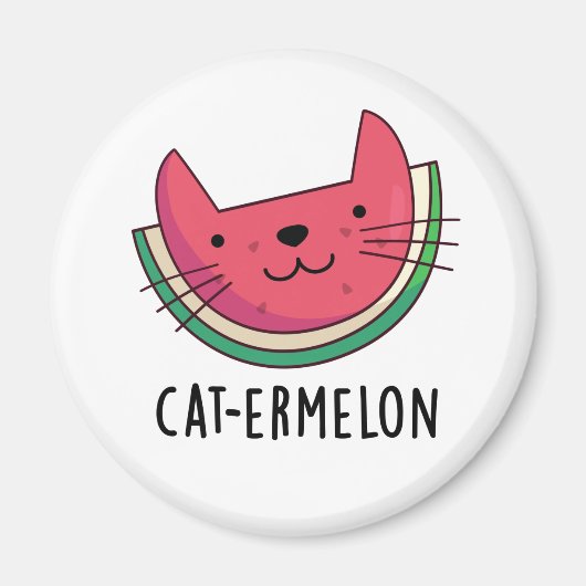 Cat-ermelon Funny Cat Watermelon Pun Magneet (Voorkant)