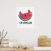 Cat-ermelon Funny Cat Watermelon Pun Poster (Keuken)