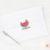 Cat-ermelon Funny Cat Watermelon Pun Ronde Sticker (Envelop)
