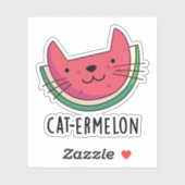 Cat-ermelon Funny Cat Watermelon Pun Sticker (Vel)