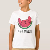 Cat-ermelon Funny Cat Watermelon Pun T-shirt (Voorkant)