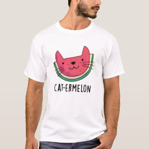 Cat-ermelon Funny Cat Watermelon Pun T-shirt