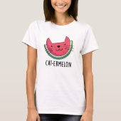 Cat-ermelon Funny Cat Watermelon Pun T-shirt (Voorkant)