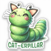 Cat-erpillar grappige kat woordspeling sticker (Voorkant)