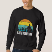 Cat Evolution Cool Retro Fun Weird Bizarre Art Trui (Voorkant)