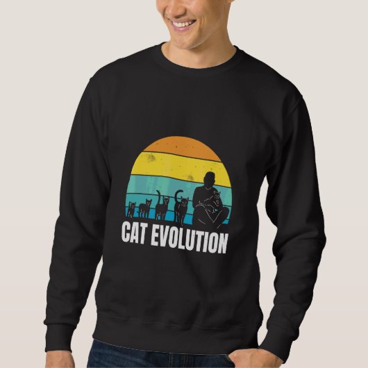 Cat Evolution Cool Retro Fun Weird Bizarre Art Trui (Voorkant)