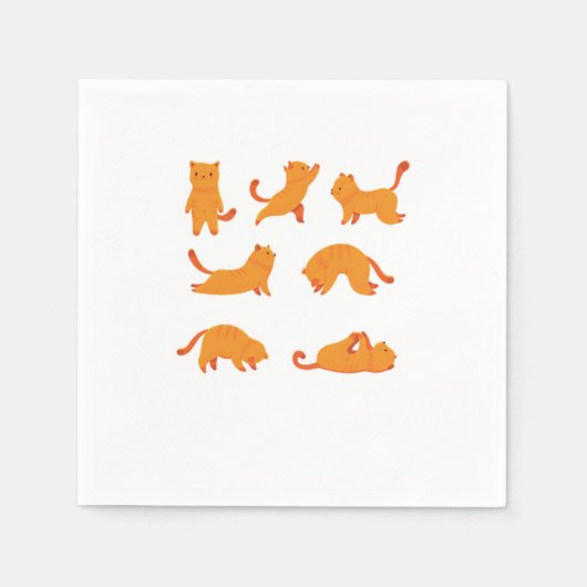 Cat Exercise Funny Cute Cat Animal Pet Owner Gift Servet (Voorkant)
