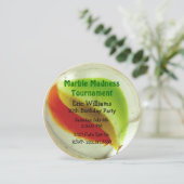 Cat Eye Marble Birthday Party Invitation Kaart (Staand voorkant)