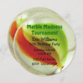 Cat Eye Marble Birthday Party Invitation Kaart (Voorkant / Achterkant)