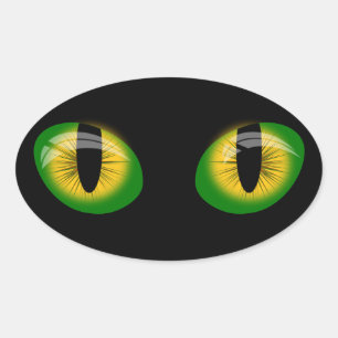 Cat Eyes Groene en Zwarte Sticker