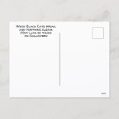 Cat Eyes Happy Halloween Zwart Feestdagenkaart (Achterkant)
