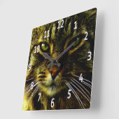 Cat Eyes Hypnotizing Framed Photo Vierkante Klok (Hoek)
