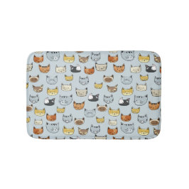 Cat Face Doodle Patroon Badmat