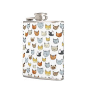 Cat Face Doodle Patroon Heupfles (Links)