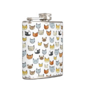 Cat Face Doodle Patroon Heupfles (Rechts)