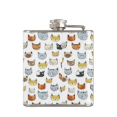 Cat Face Doodle Patroon Heupfles (Achterkant)