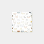 Cat Face Doodle Patroon Post-it® Notes (Voorkant)