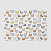 Cat Face Doodle Patroon Tissuepapier (Voorkant)