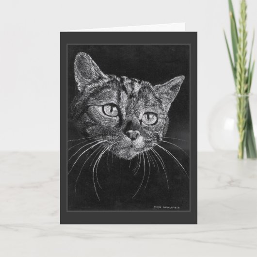 Cat Face Drawing By Mark Edward Westerfield  Bedankkaart (Voorkant)