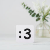 Cat Face Emoticon :3 Vierkante Visitekaartje (Staand voorkant)