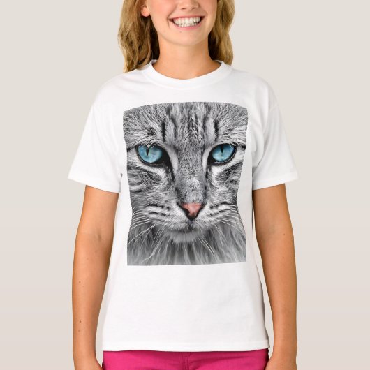Cat Face Fractal Design T-shirt (Voorkant)