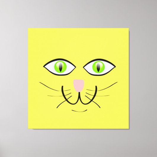 Cat Face Funny Cartoon-29034 Canvas Afdruk (Voorkant)