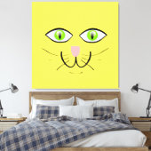 Cat Face Funny Cartoon-29034 Canvas Afdruk (Insitu (Slaapkamer))
