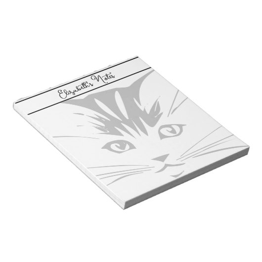 Cat Face gepersonaliseerd Notitieblok (Schuin)