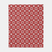 Cat Face Gingham Pattern Cute Red Fleece Deken (Voorkant)