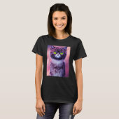 Cat face graphic  animal pet  grumpy kitten print  t-shirt (Voorkant volledig)
